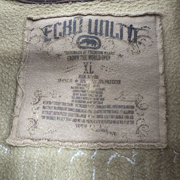 Vintage Ecko Unltd Mens Full Zip Jacket XL Tan Y2K Grafitti Grunge Rhino Baggy - Picture 9 of 12